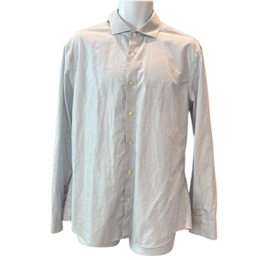 Charles Tyrwhitt Slim Fit Button Down Shirt | Men’s‎ L | Blue Micro Print Cotton